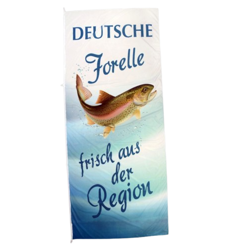 Hissfahne Slogan "Deutsche Forelle"